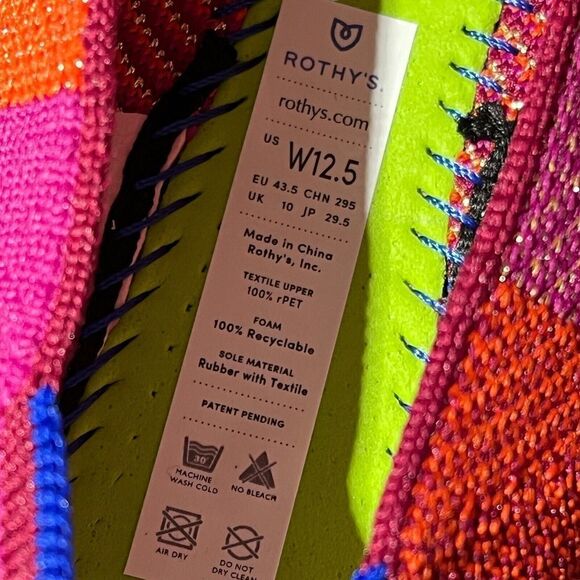 Rothys The Point Knit Flats Metallic Pomegranate Patchwork Women's 12.5‎ NEW - Picture 7 of 14